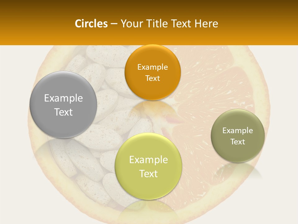 An Orange Slice With Pills In The Middle Of It PowerPoint Template