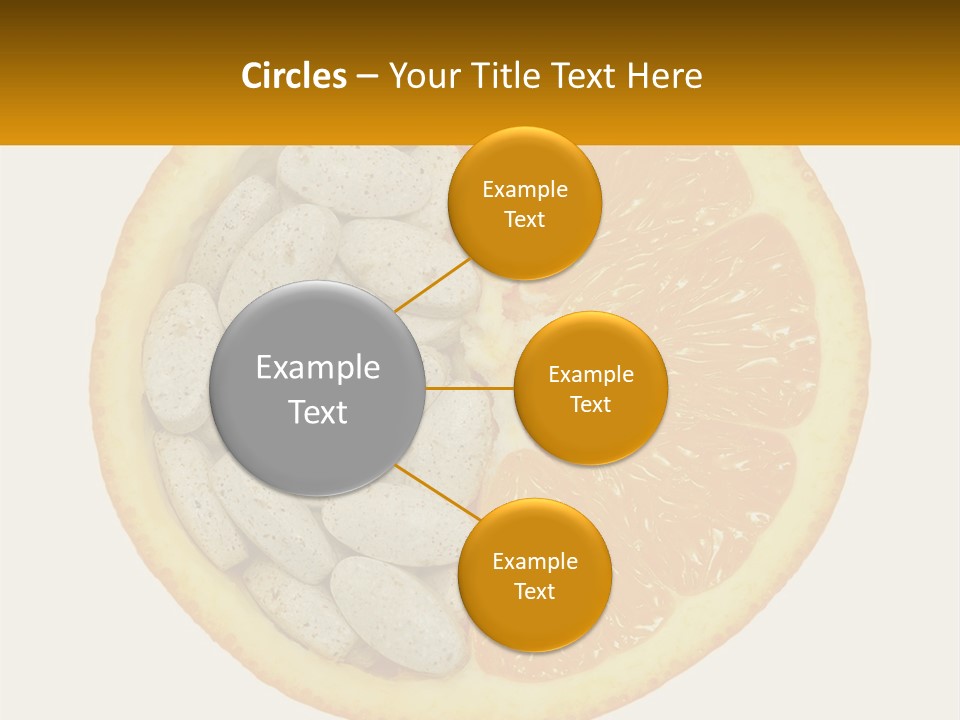 An Orange Slice With Pills In The Middle Of It PowerPoint Template