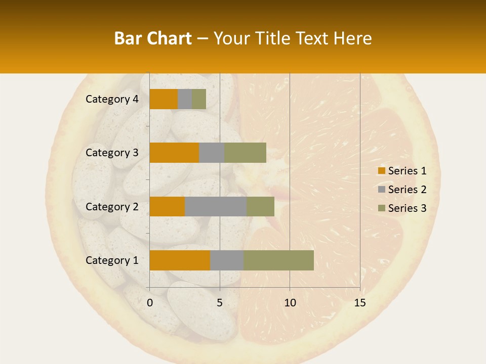 An Orange Slice With Pills In The Middle Of It PowerPoint Template