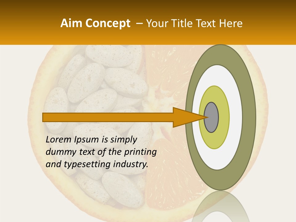 An Orange Slice With Pills In The Middle Of It PowerPoint Template
