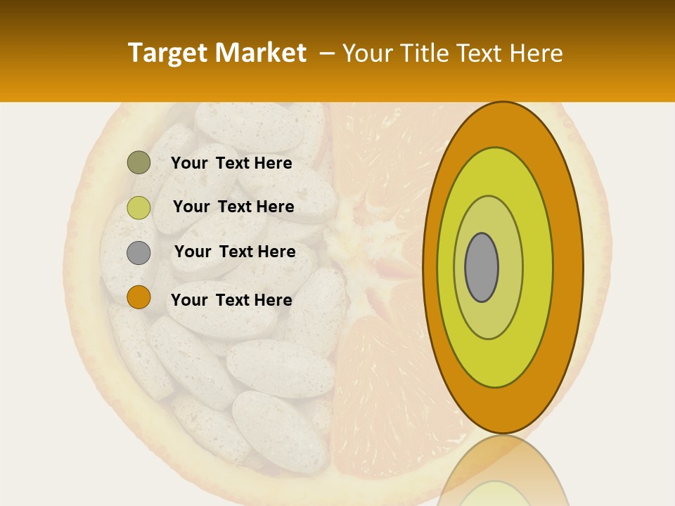 An Orange Slice With Pills In The Middle Of It PowerPoint Template