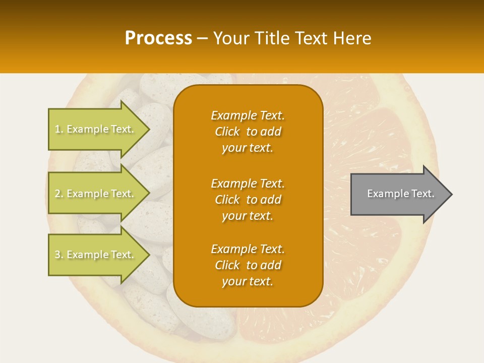 An Orange Slice With Pills In The Middle Of It PowerPoint Template