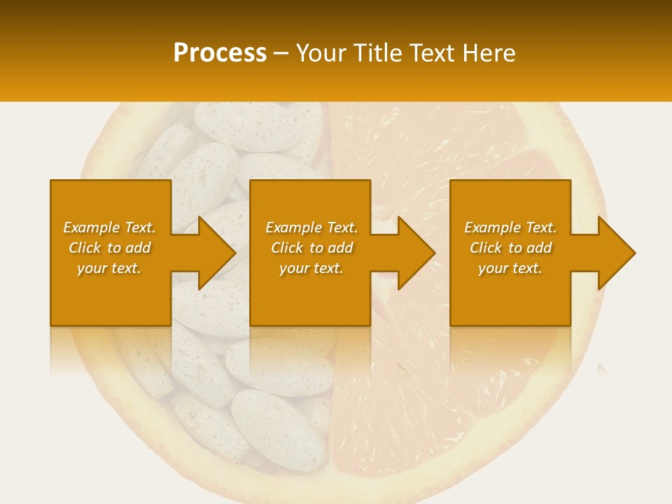 An Orange Slice With Pills In The Middle Of It PowerPoint Template