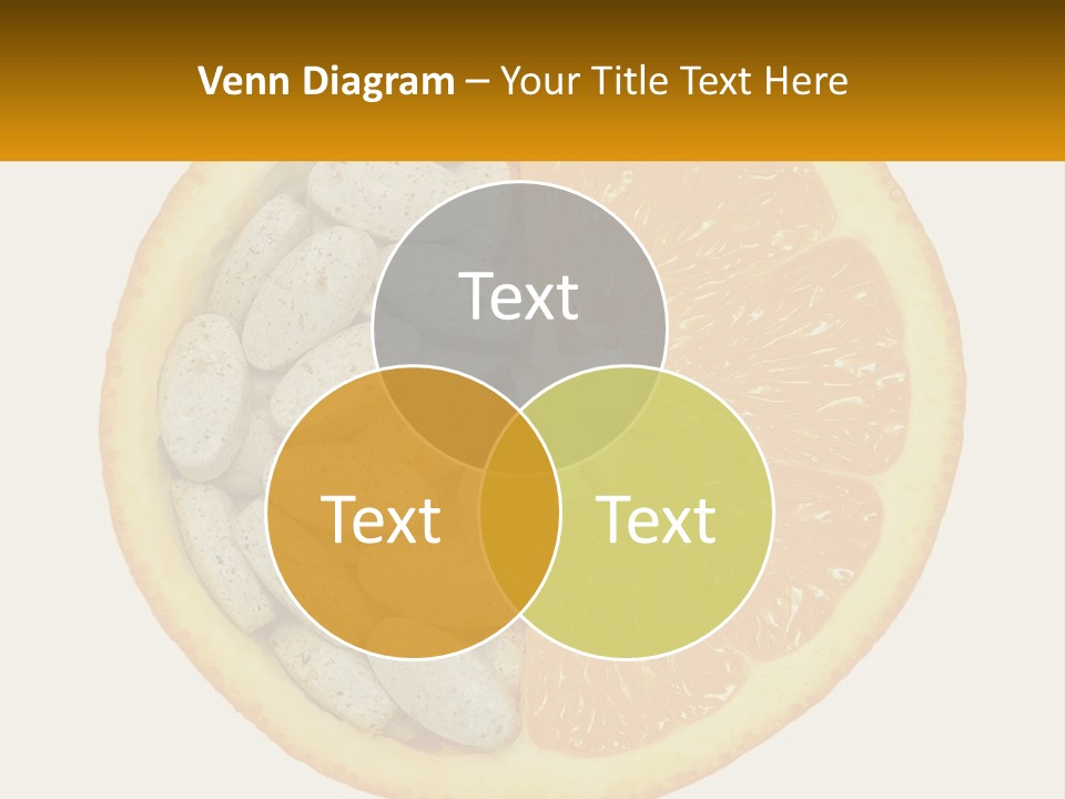 An Orange Slice With Pills In The Middle Of It PowerPoint Template