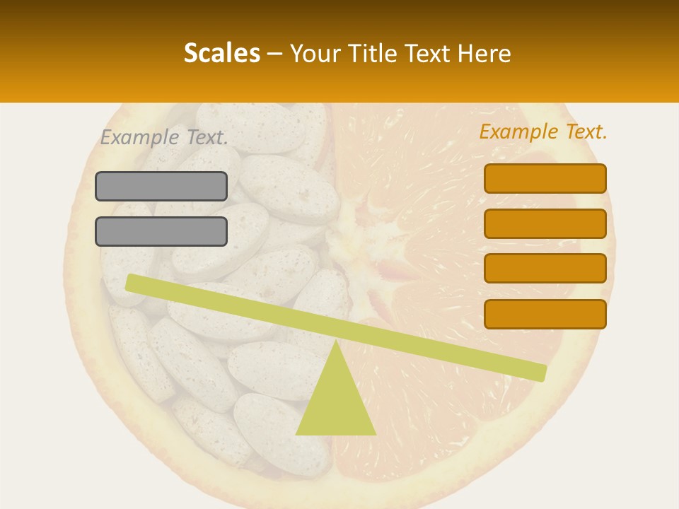 An Orange Slice With Pills In The Middle Of It PowerPoint Template