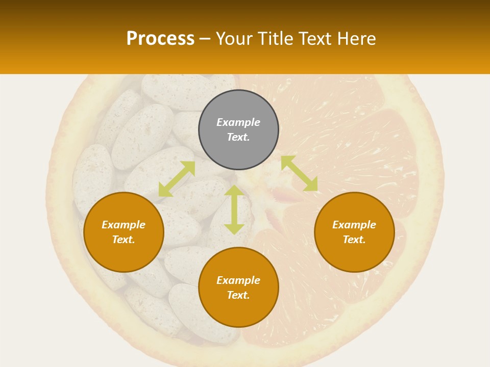 An Orange Slice With Pills In The Middle Of It PowerPoint Template