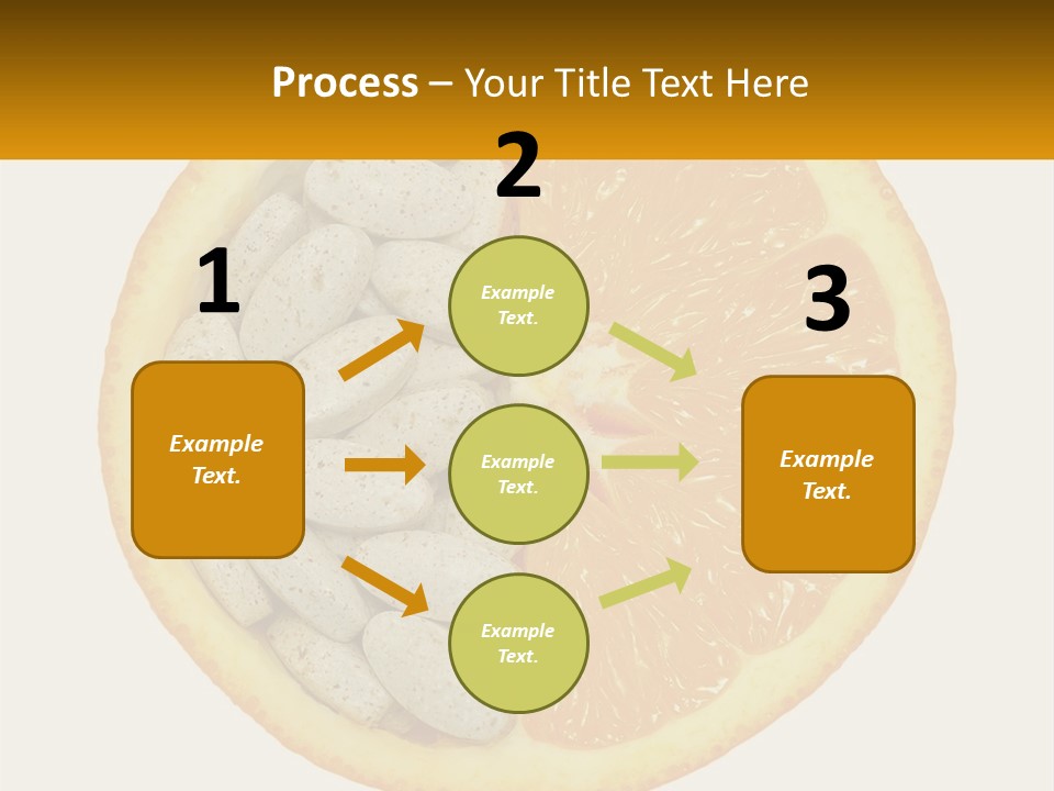 An Orange Slice With Pills In The Middle Of It PowerPoint Template