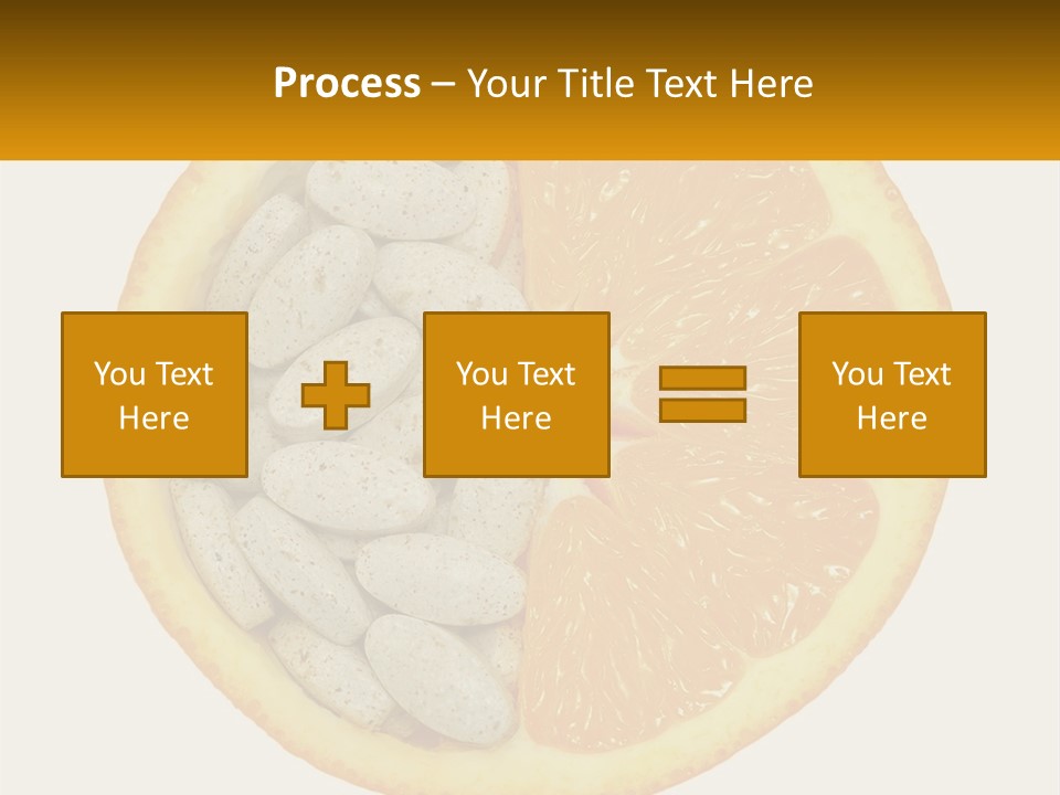 An Orange Slice With Pills In The Middle Of It PowerPoint Template