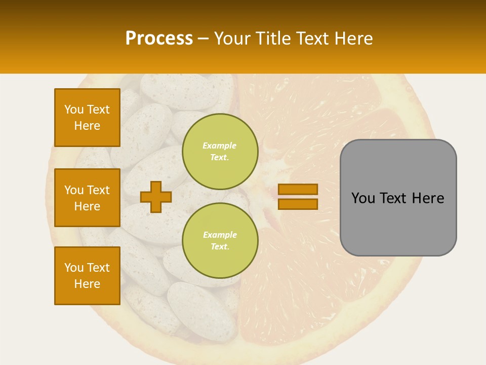 An Orange Slice With Pills In The Middle Of It PowerPoint Template