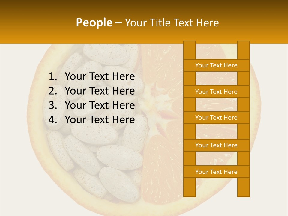 An Orange Slice With Pills In The Middle Of It PowerPoint Template