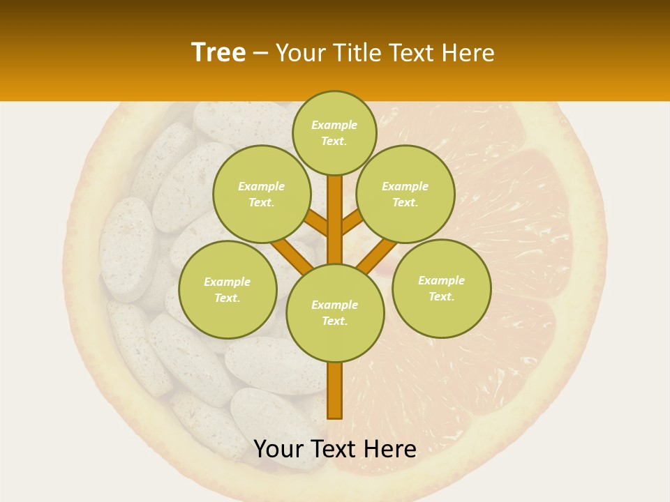 An Orange Slice With Pills In The Middle Of It PowerPoint Template