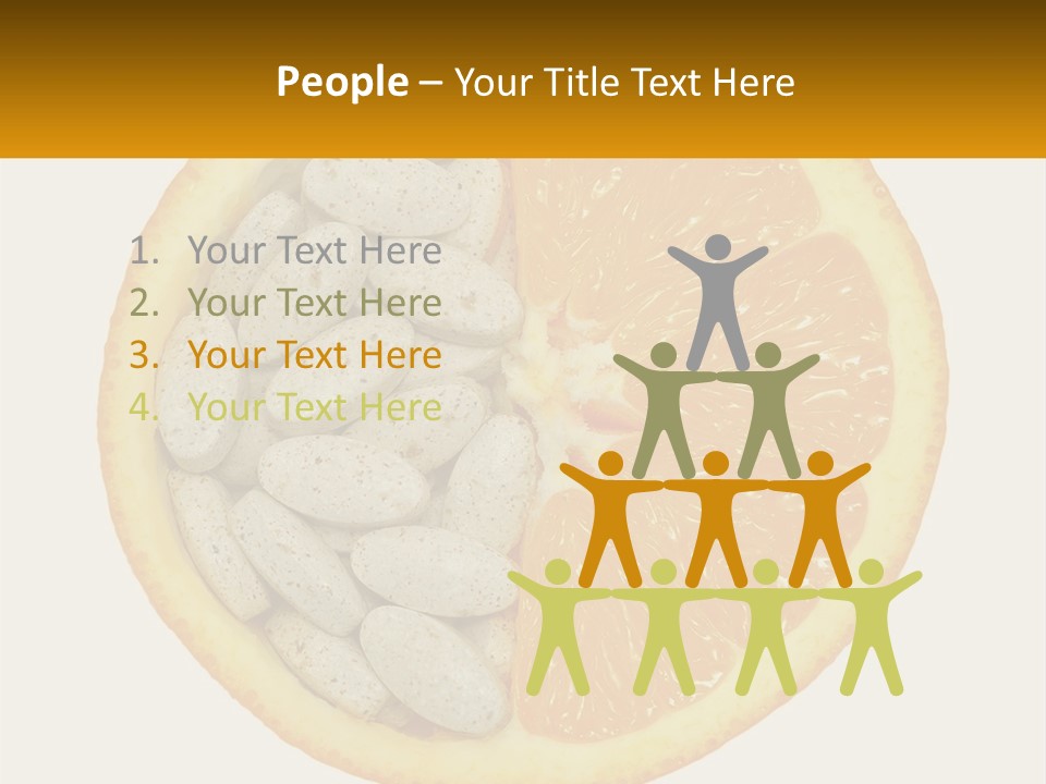An Orange Slice With Pills In The Middle Of It PowerPoint Template
