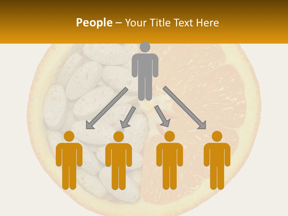 An Orange Slice With Pills In The Middle Of It PowerPoint Template