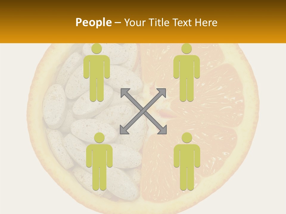 An Orange Slice With Pills In The Middle Of It PowerPoint Template