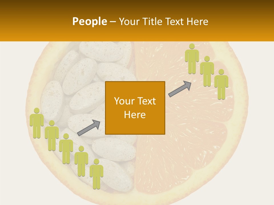 An Orange Slice With Pills In The Middle Of It PowerPoint Template