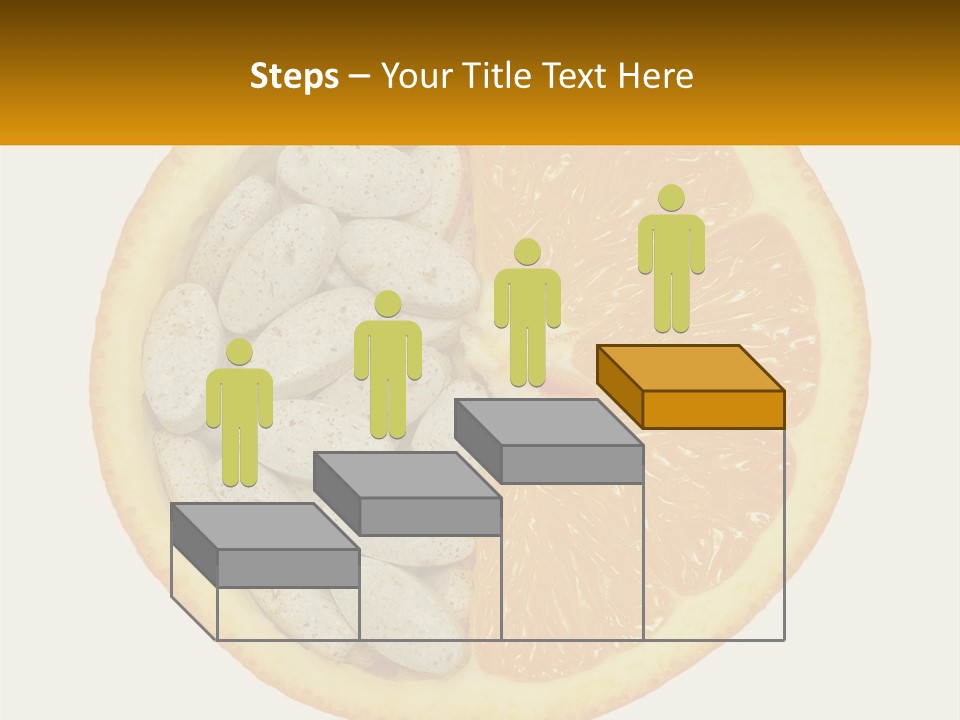 An Orange Slice With Pills In The Middle Of It PowerPoint Template