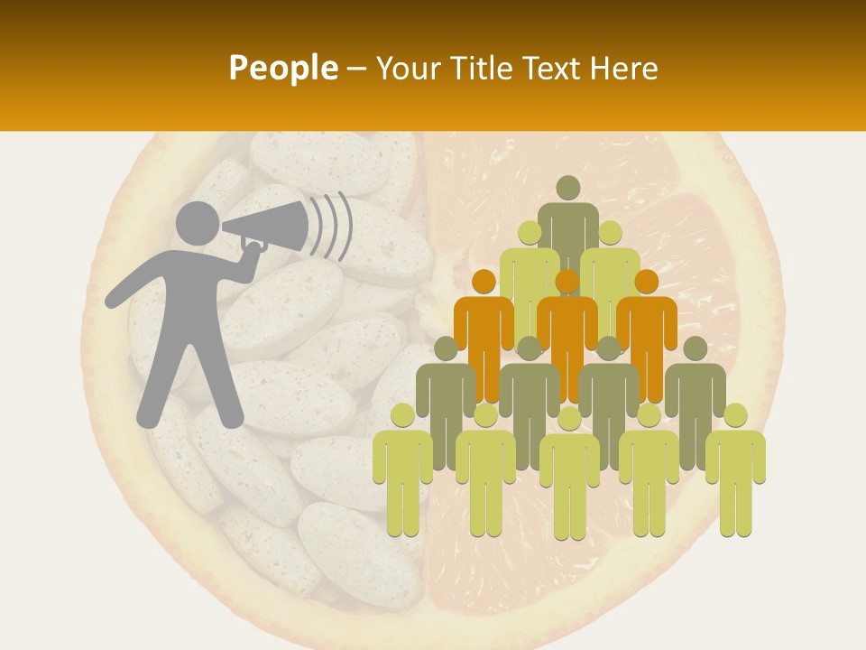 An Orange Slice With Pills In The Middle Of It PowerPoint Template