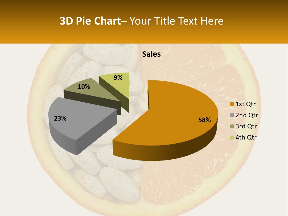 An Orange Slice With Pills In The Middle Of It PowerPoint Template