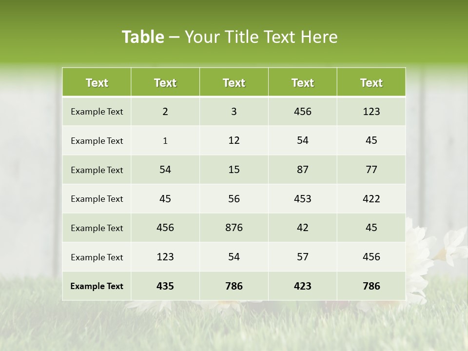 A Present Box With A Pink Ribbon And Daisies On The Grass PowerPoint Template