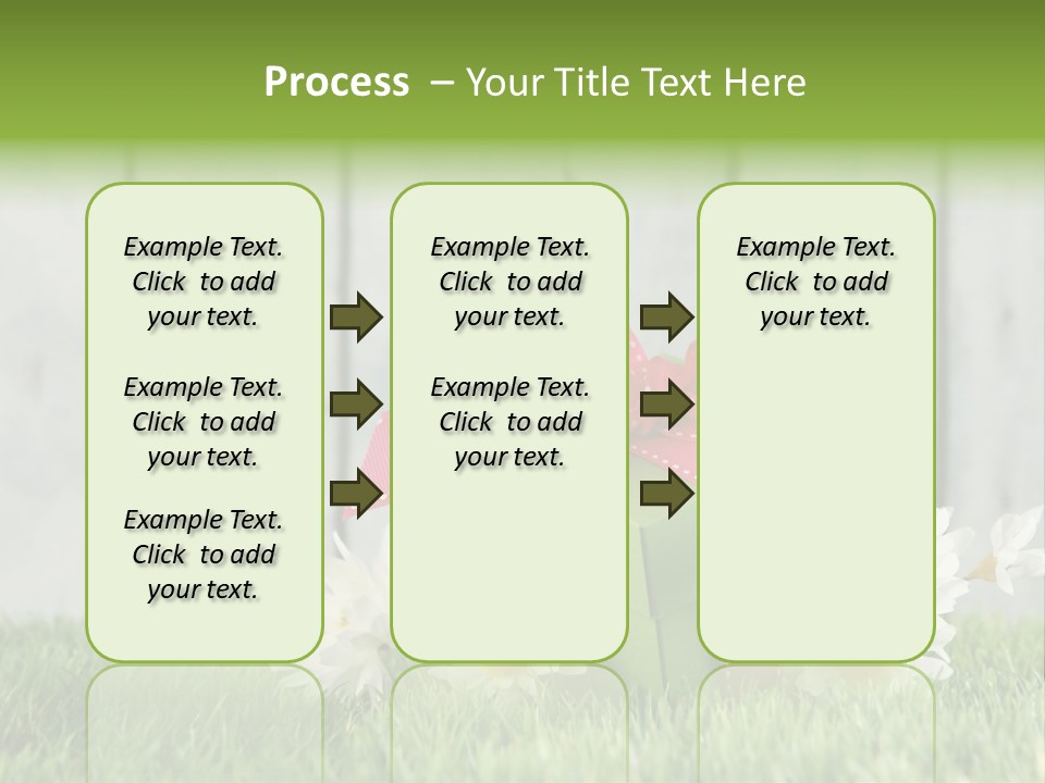 A Present Box With A Pink Ribbon And Daisies On The Grass PowerPoint Template