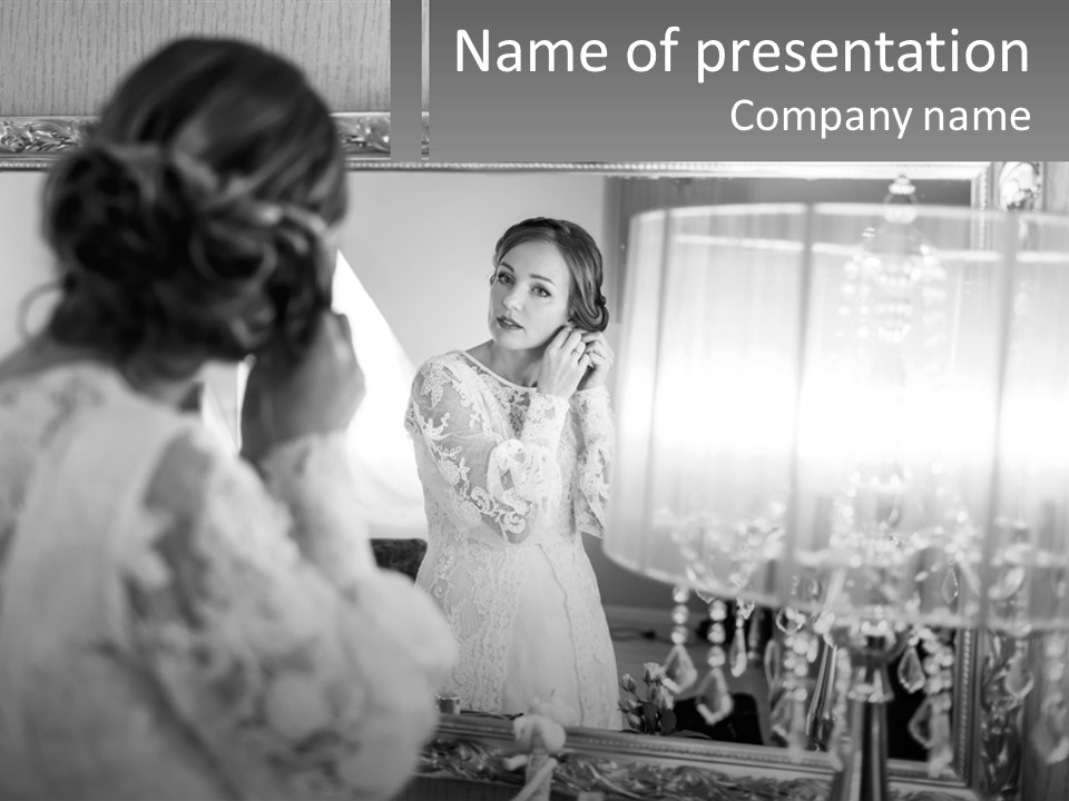 A Woman Is Looking At Her Reflection In A Mirror PowerPoint Template