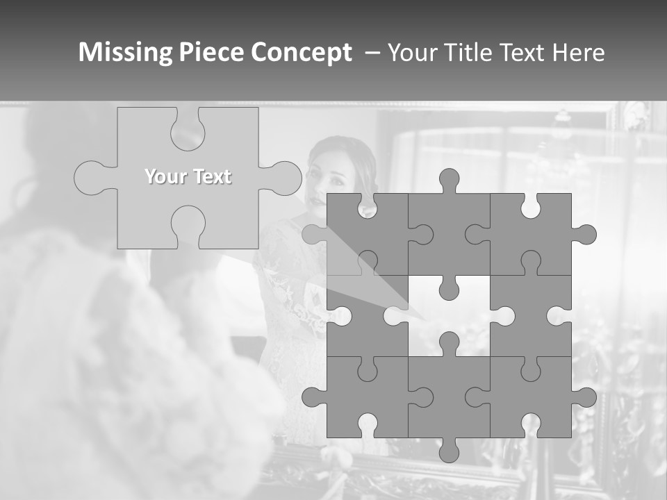 A Woman Is Looking At Her Reflection In A Mirror PowerPoint Template