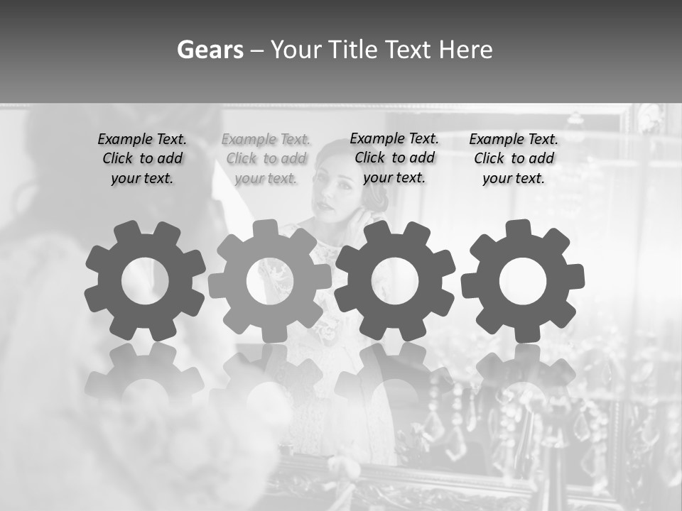 A Woman Is Looking At Her Reflection In A Mirror PowerPoint Template