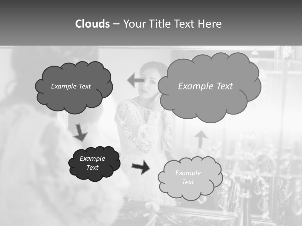 A Woman Is Looking At Her Reflection In A Mirror PowerPoint Template