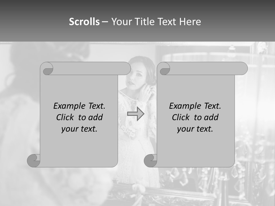A Woman Is Looking At Her Reflection In A Mirror PowerPoint Template