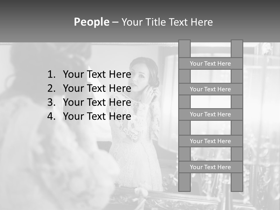 A Woman Is Looking At Her Reflection In A Mirror PowerPoint Template