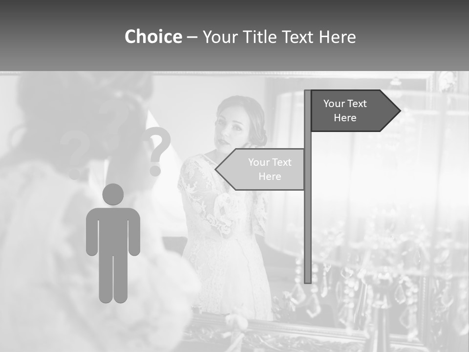A Woman Is Looking At Her Reflection In A Mirror PowerPoint Template