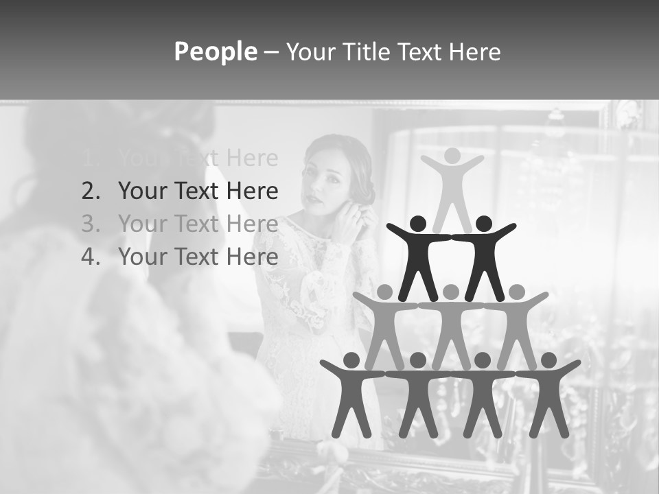 A Woman Is Looking At Her Reflection In A Mirror PowerPoint Template