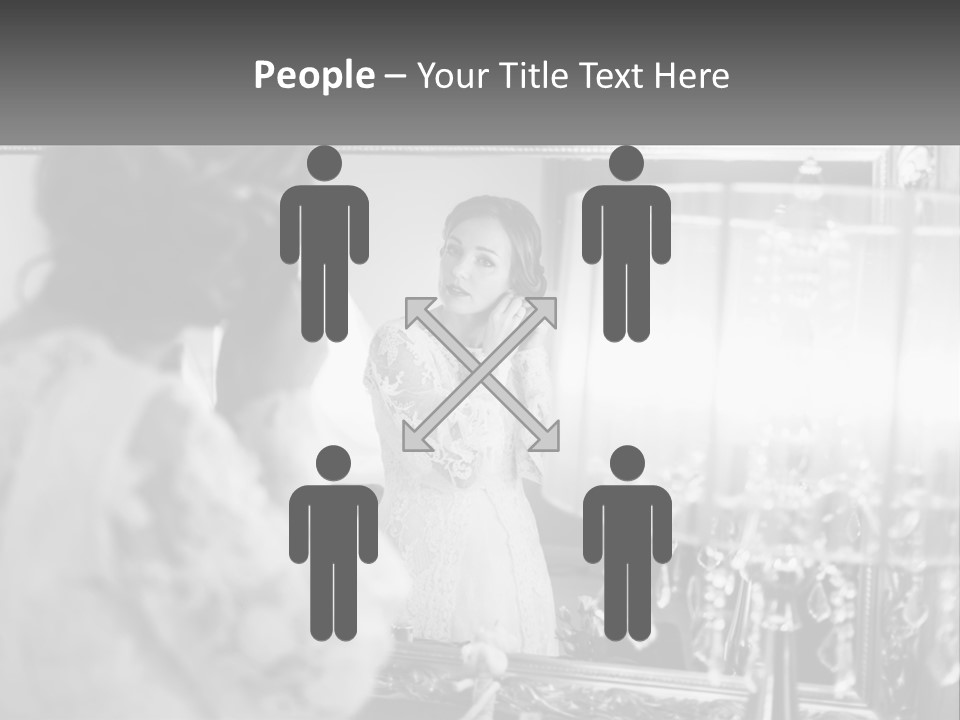 A Woman Is Looking At Her Reflection In A Mirror PowerPoint Template