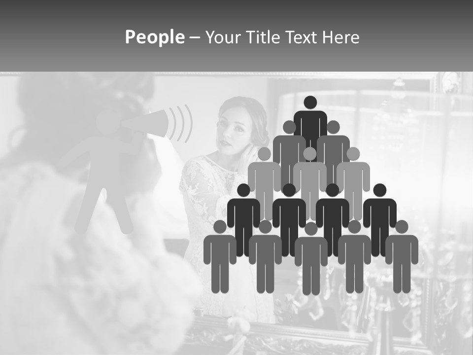 A Woman Is Looking At Her Reflection In A Mirror PowerPoint Template