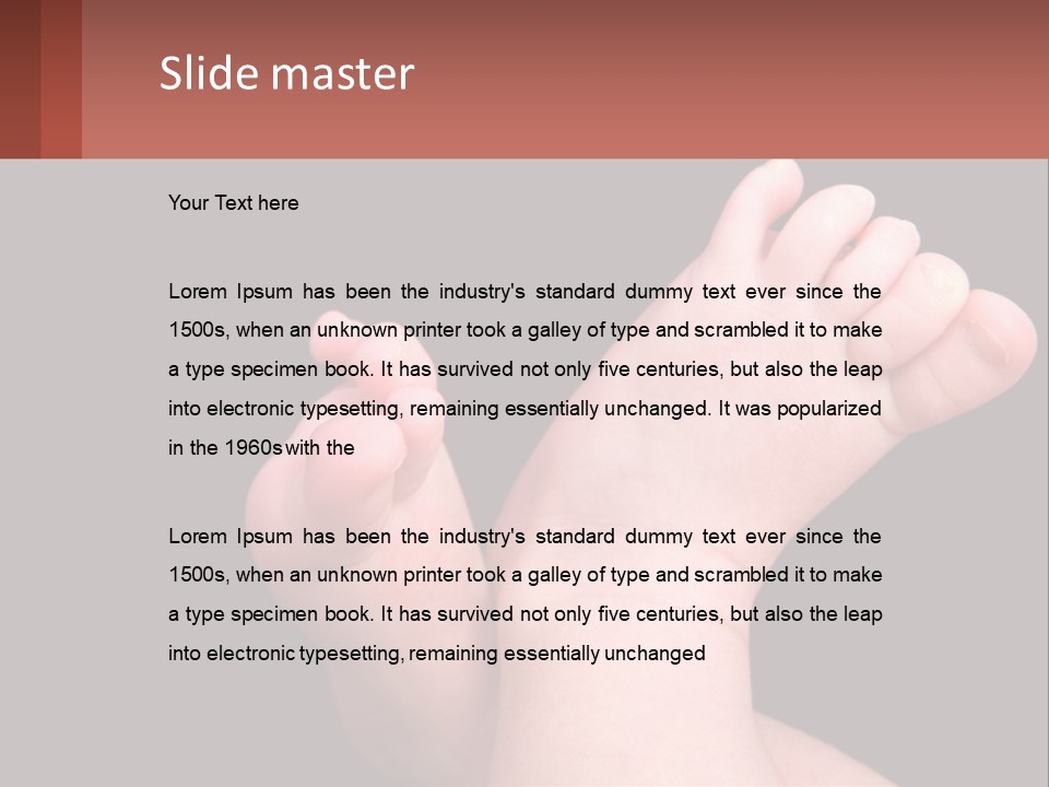 A Baby's Foot With A Black Background PowerPoint Template