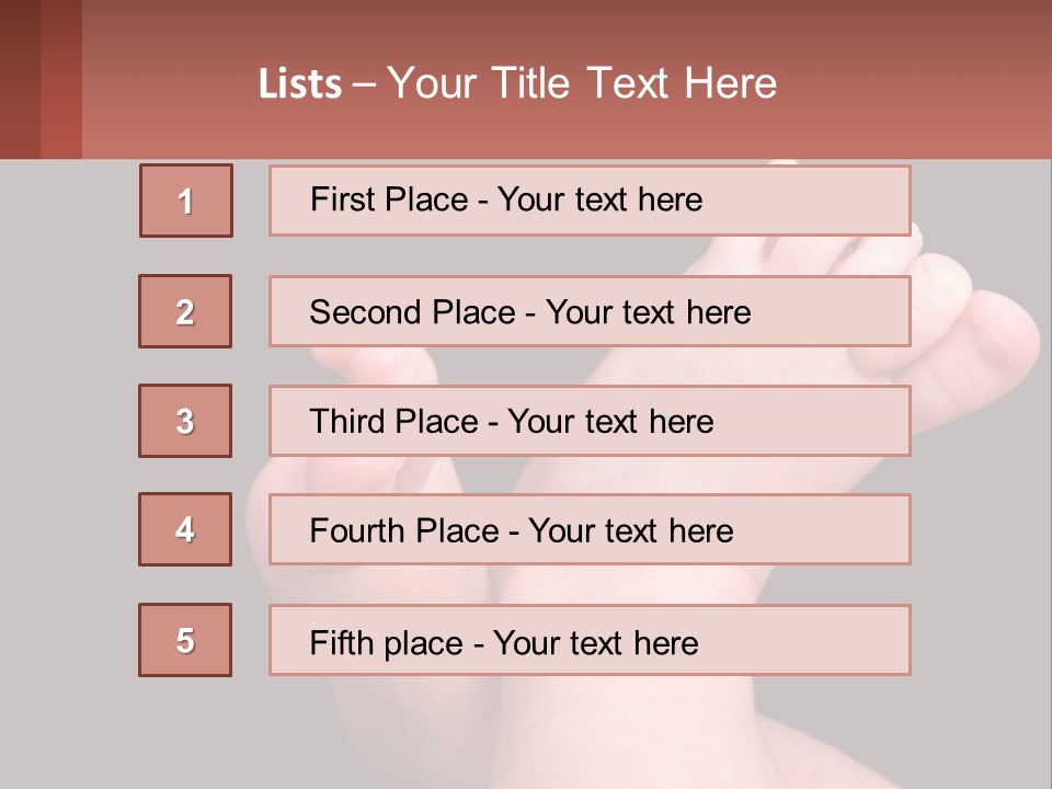 A Baby's Foot With A Black Background PowerPoint Template