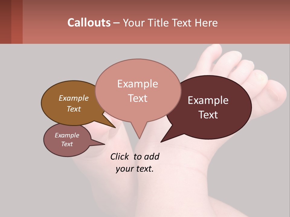 A Baby's Foot With A Black Background PowerPoint Template