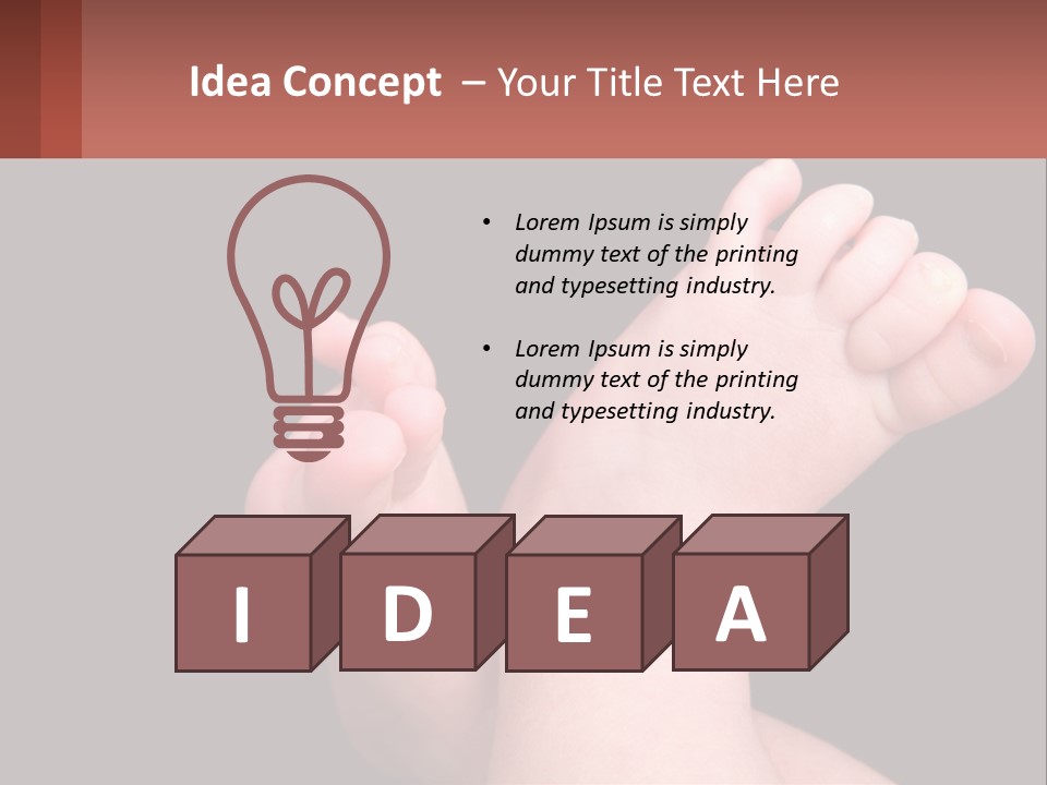 A Baby's Foot With A Black Background PowerPoint Template