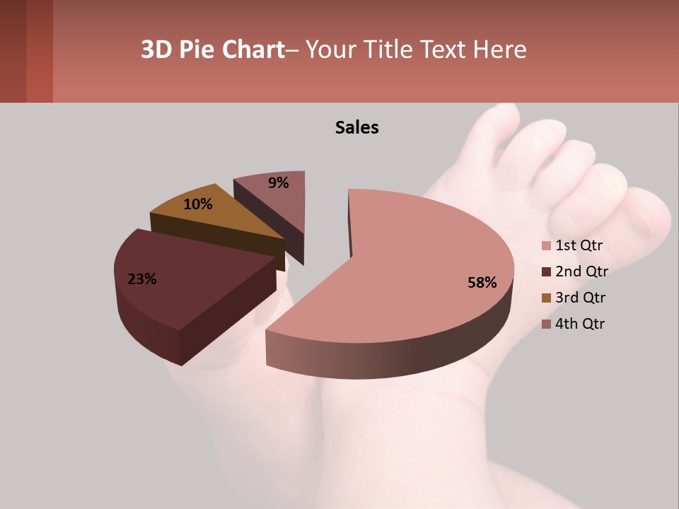 A Baby's Foot With A Black Background PowerPoint Template