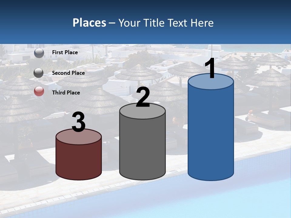 A Group Of Umbrellas Sitting Next To A Swimming Pool PowerPoint Template