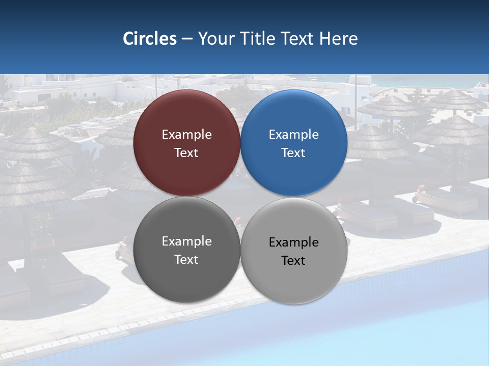 A Group Of Umbrellas Sitting Next To A Swimming Pool PowerPoint Template
