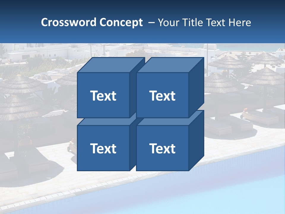 A Group Of Umbrellas Sitting Next To A Swimming Pool PowerPoint Template