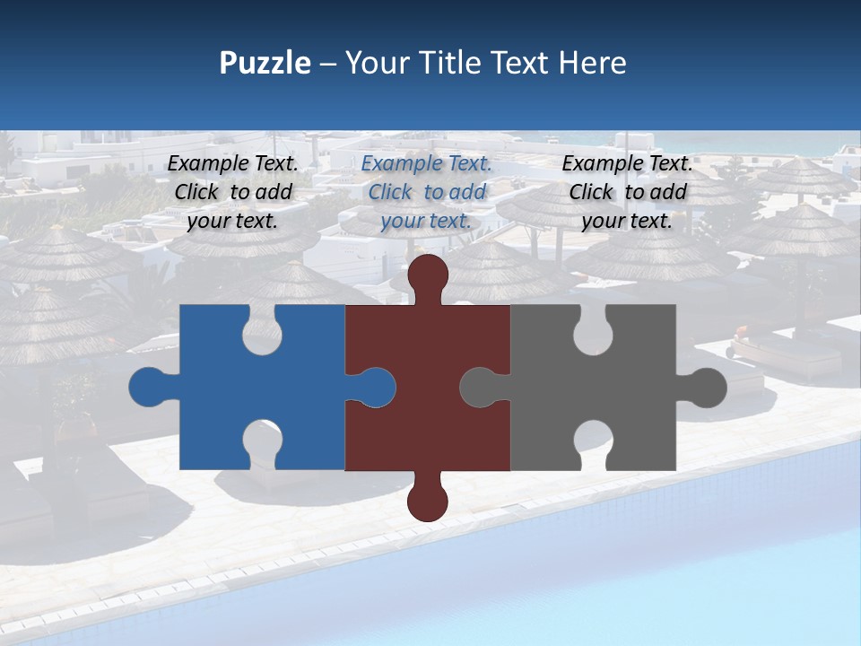 A Group Of Umbrellas Sitting Next To A Swimming Pool PowerPoint Template