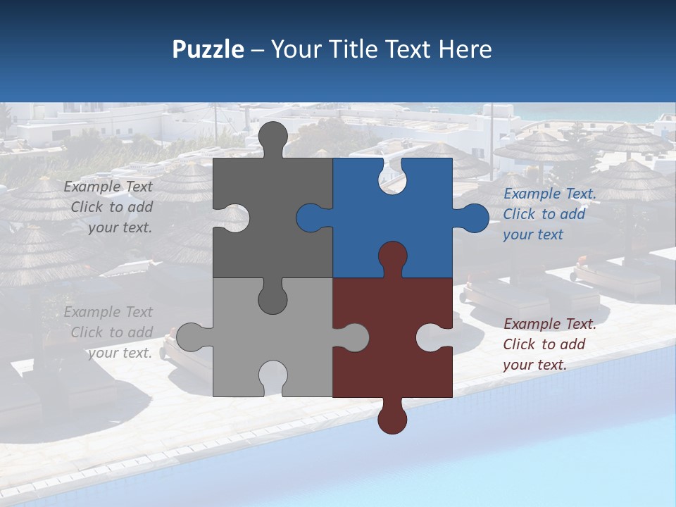 A Group Of Umbrellas Sitting Next To A Swimming Pool PowerPoint Template