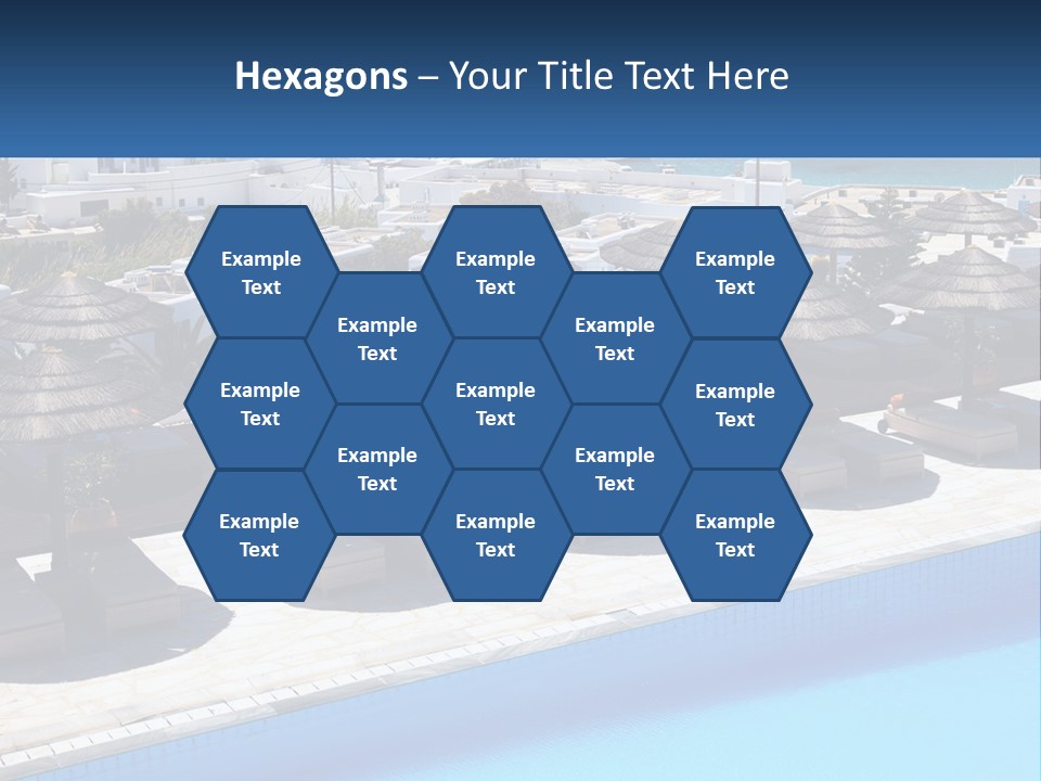 A Group Of Umbrellas Sitting Next To A Swimming Pool PowerPoint Template