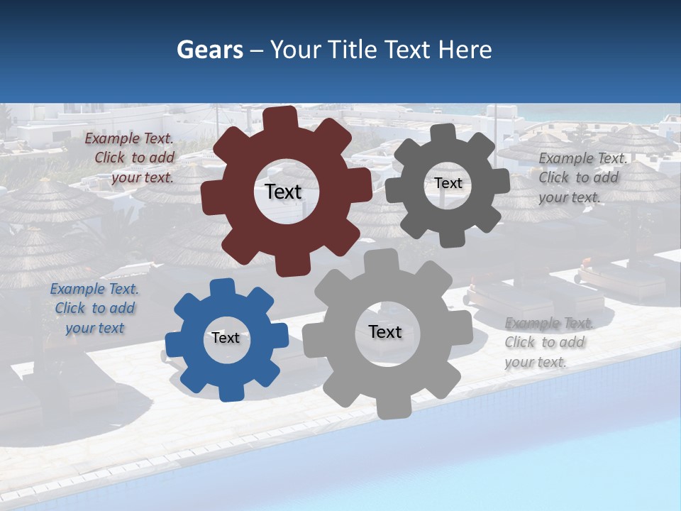 A Group Of Umbrellas Sitting Next To A Swimming Pool PowerPoint Template