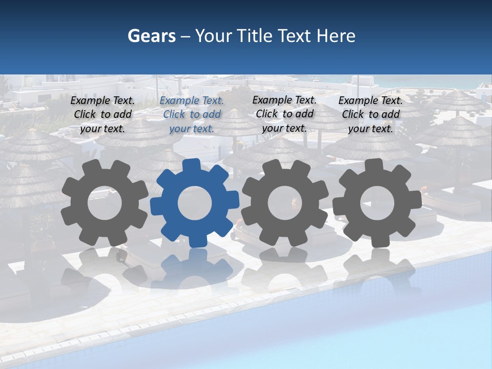 A Group Of Umbrellas Sitting Next To A Swimming Pool PowerPoint Template