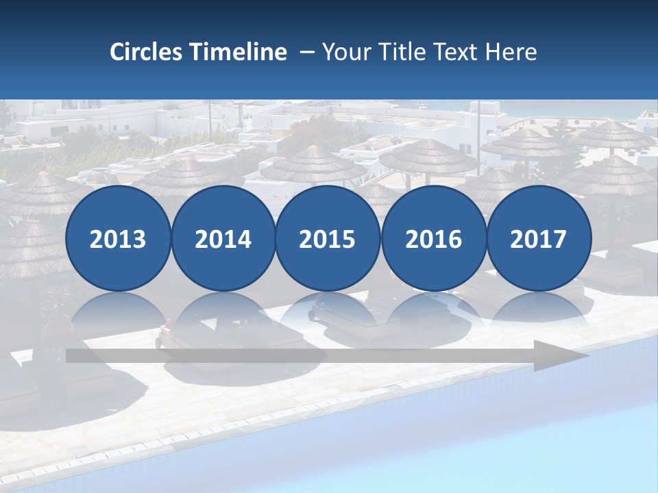 A Group Of Umbrellas Sitting Next To A Swimming Pool PowerPoint Template