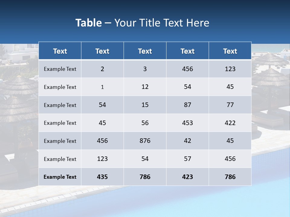 A Group Of Umbrellas Sitting Next To A Swimming Pool PowerPoint Template