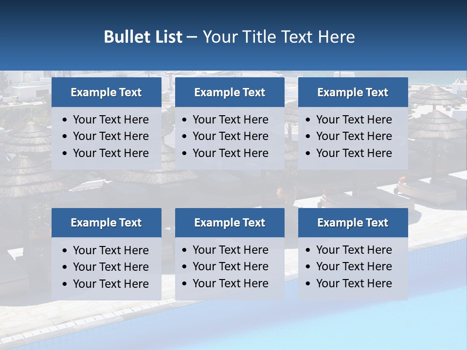 A Group Of Umbrellas Sitting Next To A Swimming Pool PowerPoint Template